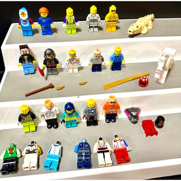 Lego Mini Figures, parts pieces Alligator horse fireman Penguin Minecraft STEVE - Picture 1 of 4